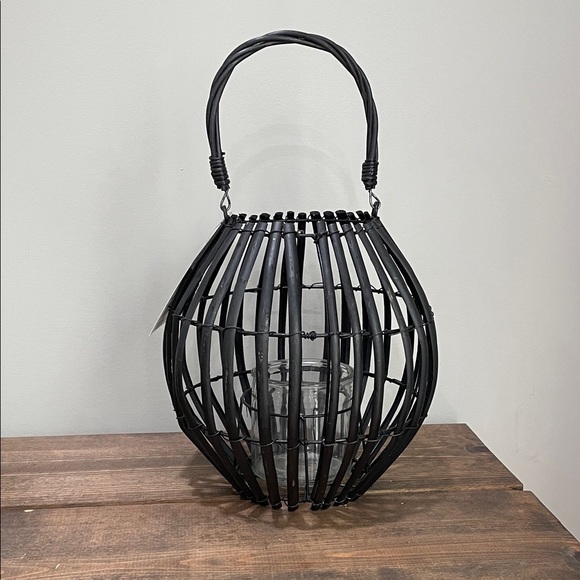 Black Rattan Lantern - Picture 1 of 7